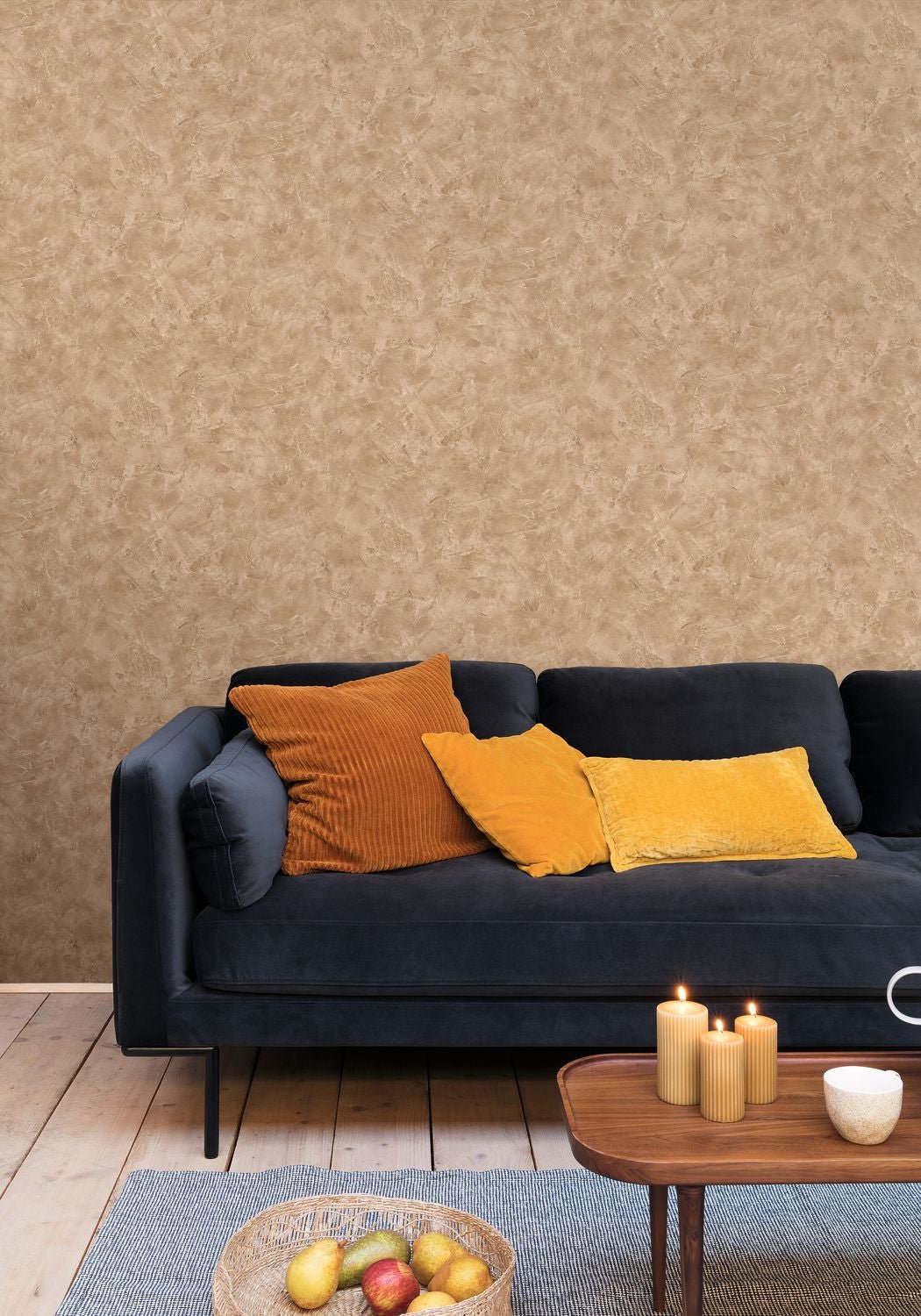 Patine Uni Wallpaper - Cafe Au Lait - Caselio - 100222284