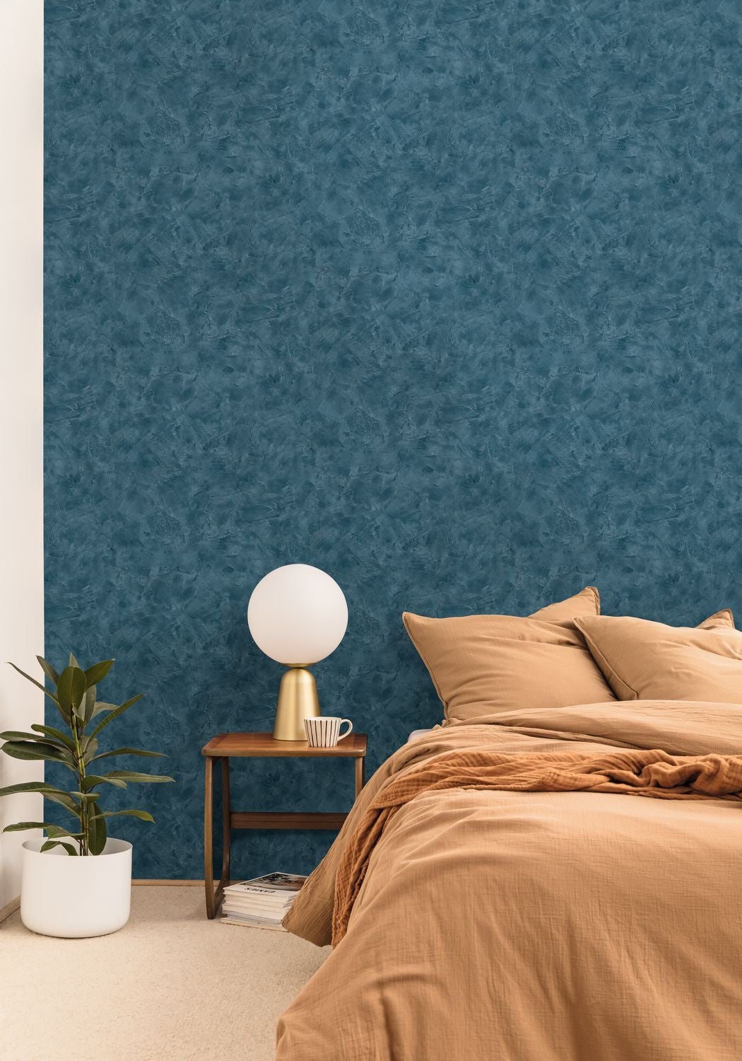 Patine Uni Wallpaper - Bleu Canard - Caselio - 100226830