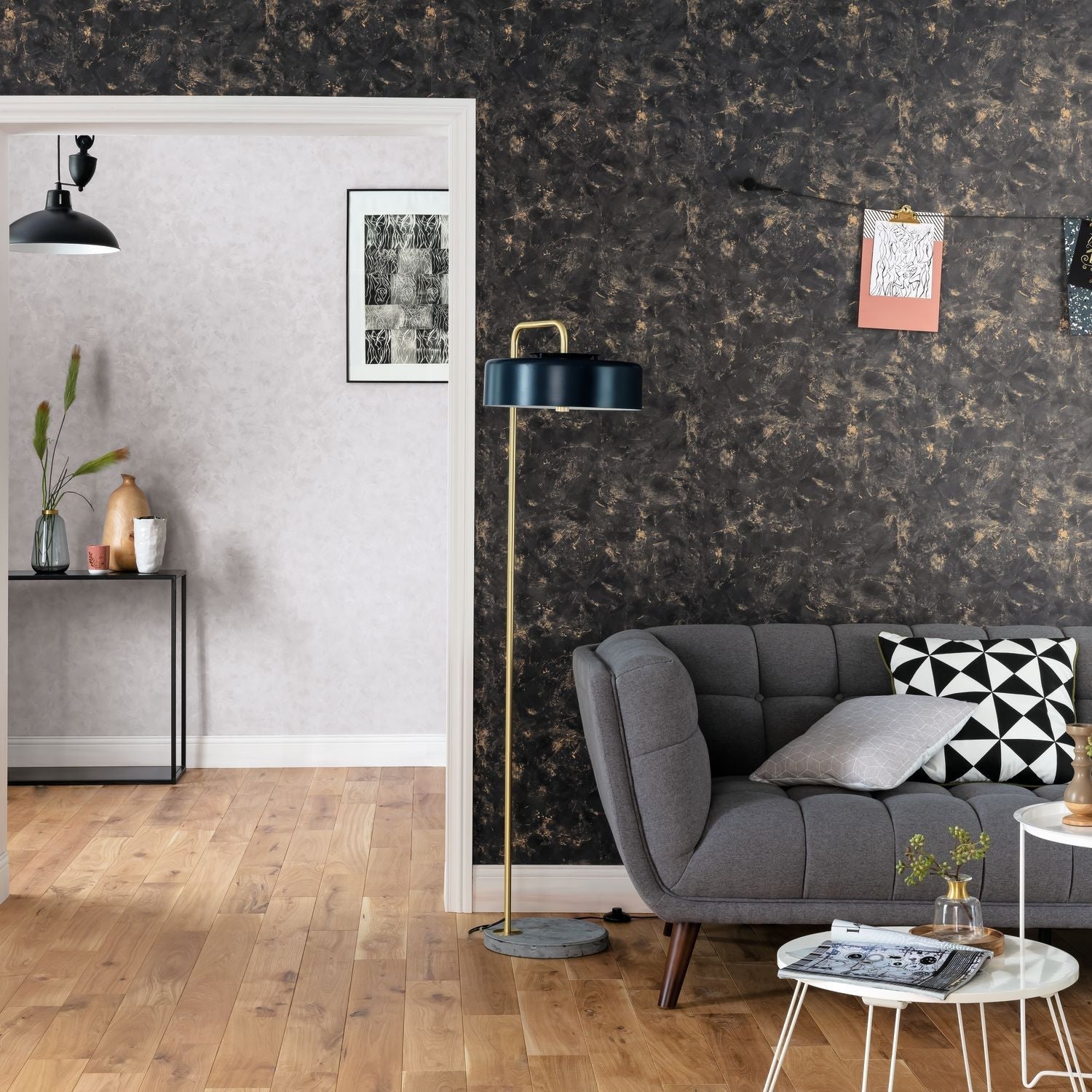 Patine Uni Wallpaper - Gris Moyen - Caselio - 100229128