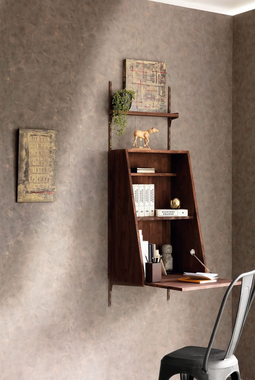 Patine Uni Wallpaper - Brun Cuivre - Caselio - 100222234