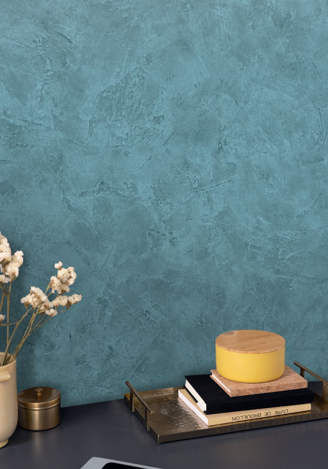 Patine Uni Wallpaper - Bleu Lagon - Caselio - 100226576