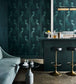 Pavo Parade Wallpaper - Metallic Silver on Denim - 116/8029 - Cole & Son - Premier Wallcovering