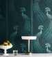 Pavo Parade Wallpaper - Metallic Silver on Denim - 116/8029 - Cole & Son - Premier Wallcovering