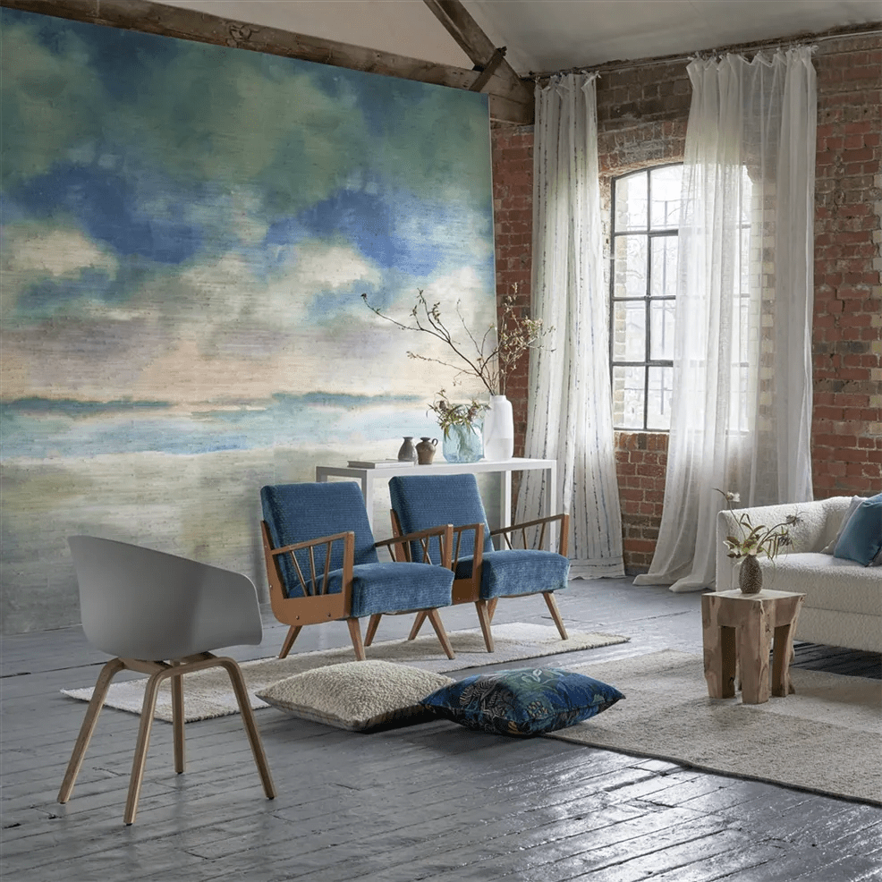 Paysage Marin Grasscloth Wallpaper - Sky - PDG1184/01 - Designers Guild