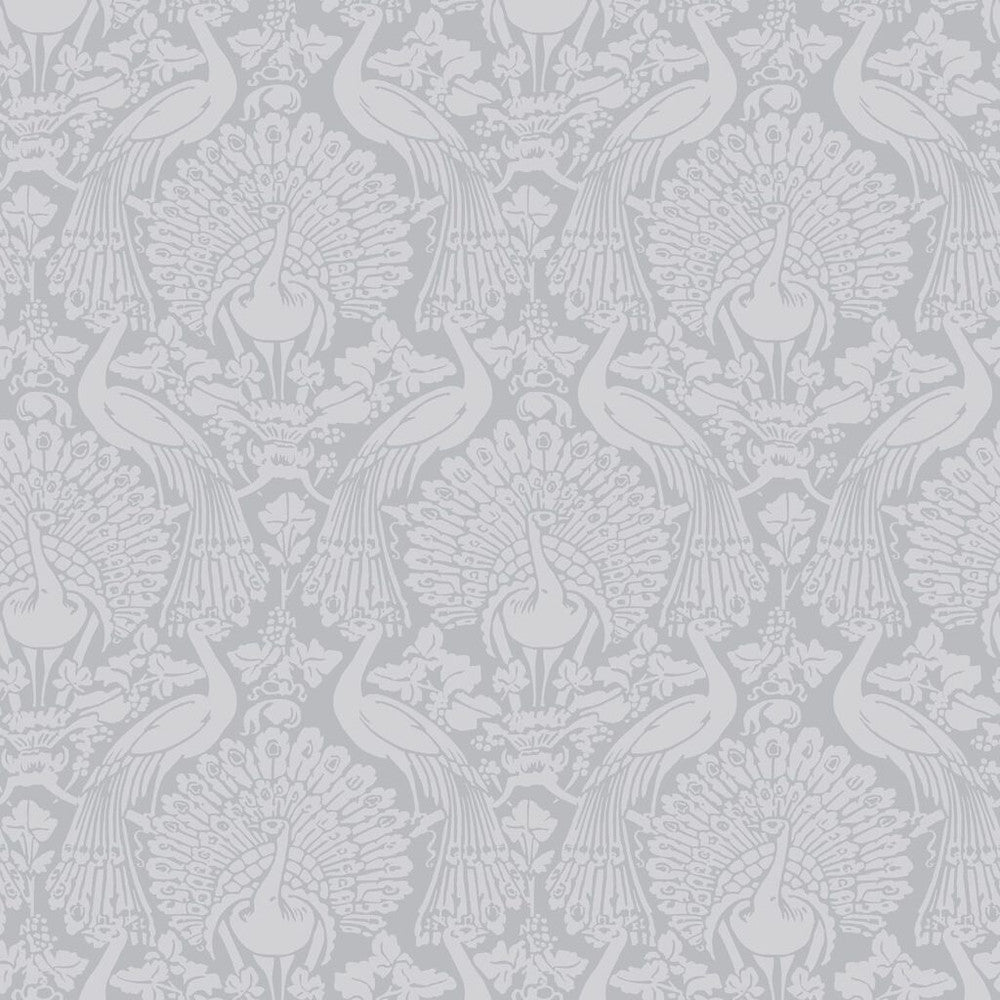 Peacock Damask Wallpaper - Pale Slate - Laura Ashley - 114911 - Premier Wallcovering