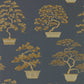 Penjing Wallpaper - Ink Black/Gold - DWAW217109 - Sanderson