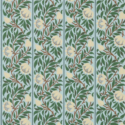 Peony Trellis Wallpaper - Soft Blue/Nettle - Morris & Co - 217569 - Premier Wallcovering