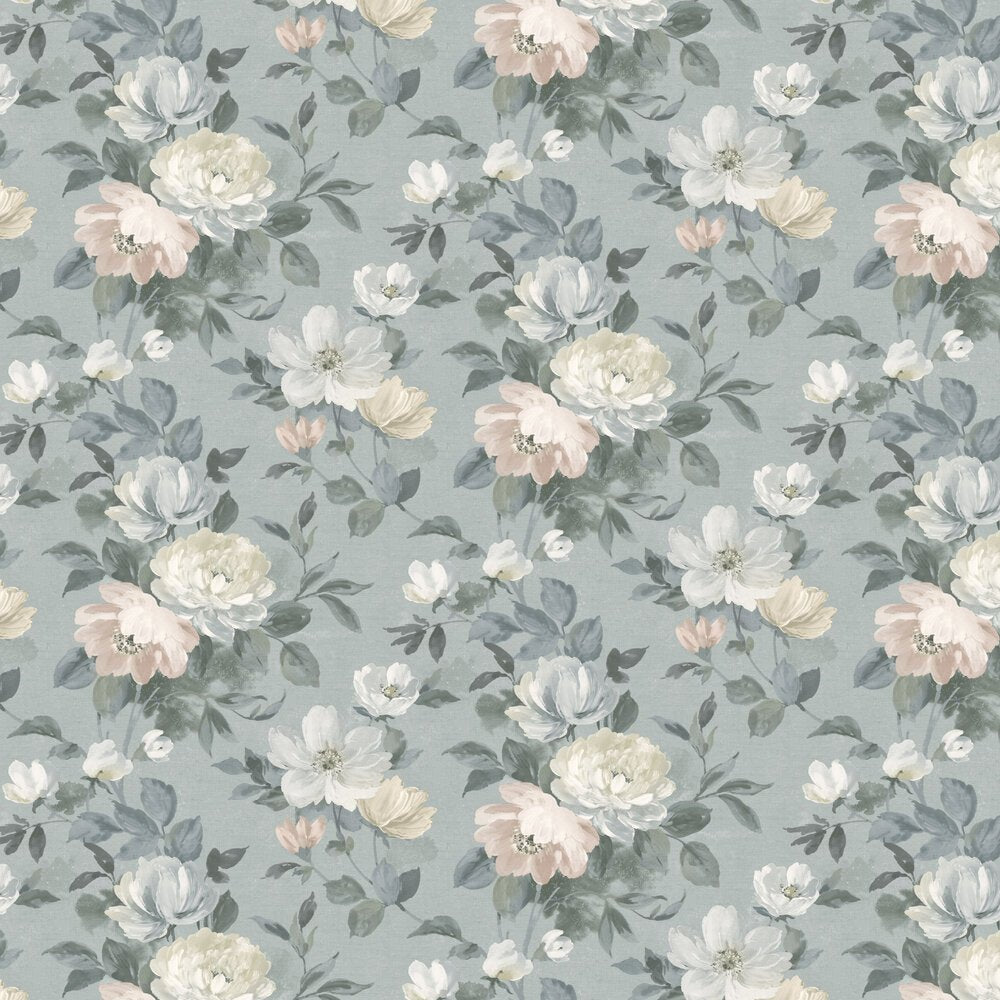 Peony Wallpaper - Blue - Boråstapeter - 7224 - Premier Wallcovering