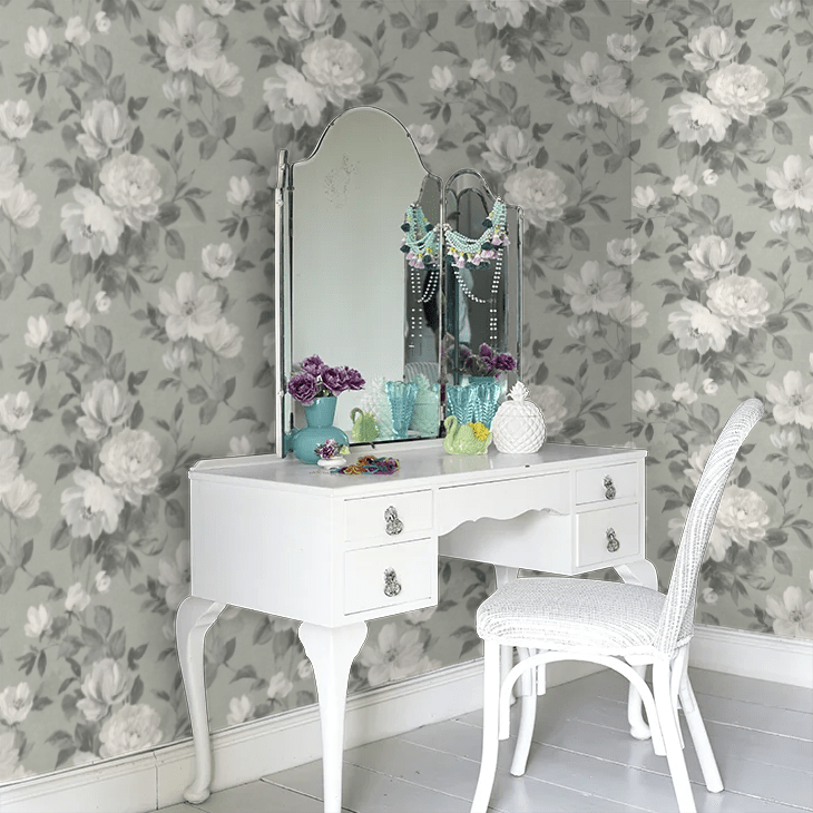 Peony Wallpaper - Grey - Boråstapeter - 7226 - Premier Wallcovering
