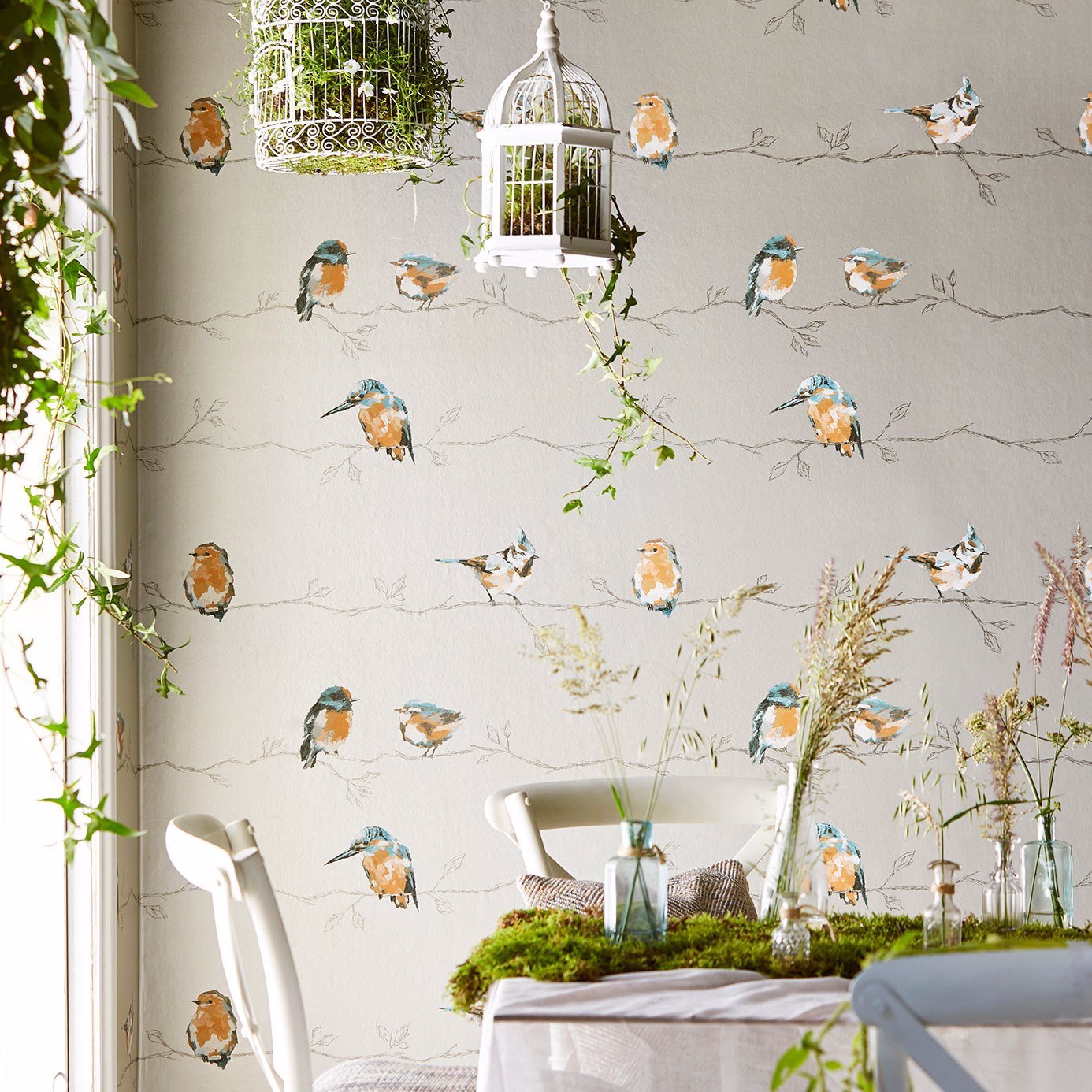 Persico Wallpaper - Tangerine/Duckegg - Harlequin - HSTO111485