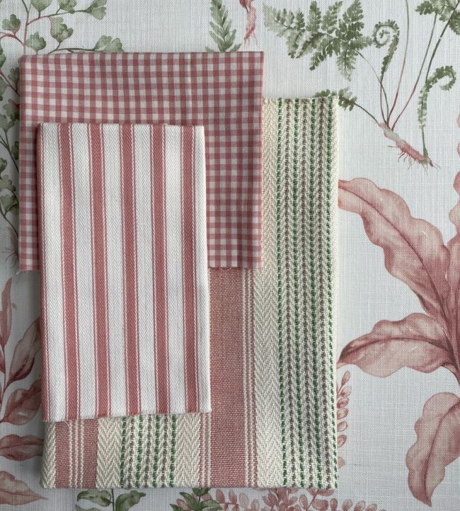 pf50507.3.0 - Purbeck Stripe Fabric - Pink Green - Baker Lifestyle