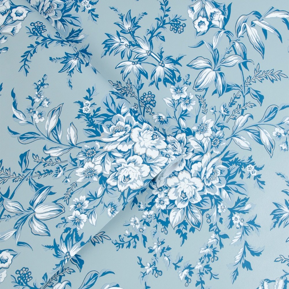 Picardie Wallpaper - Blue Sky - Laura Ashley - 115251 - Premier Wallcovering