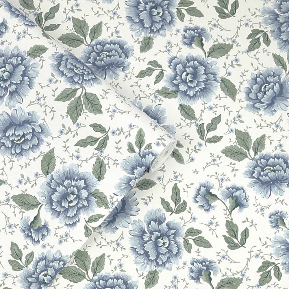 Pickworth Posy Wallpaper - Pale Seaspray Blue - Laura Ashley - 122747 - Premier Wallcovering