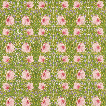 Pimpernel Fabric - Sap Green/Strawberry - Morris & Co - 227214 - Premier Wallcovering