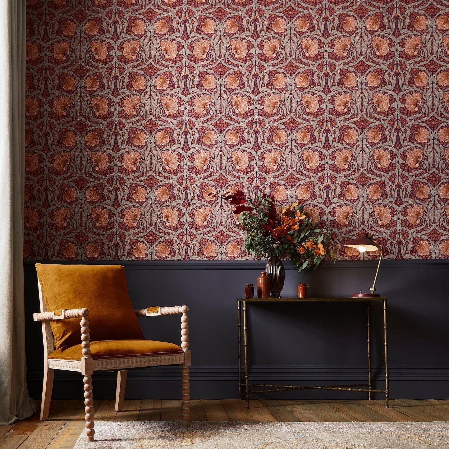 Pimpernel Wallpaper - Plum - 124239 - William Morris AH - Premier Wallcovering