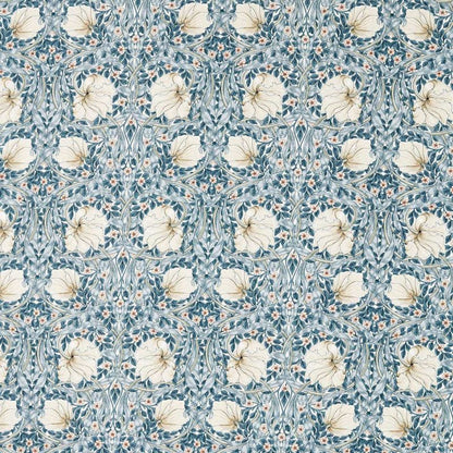 Pimpernel Wide Width Fabric - Light Blue/Coral - Morris & Co - 227281 - Premier Wallcovering