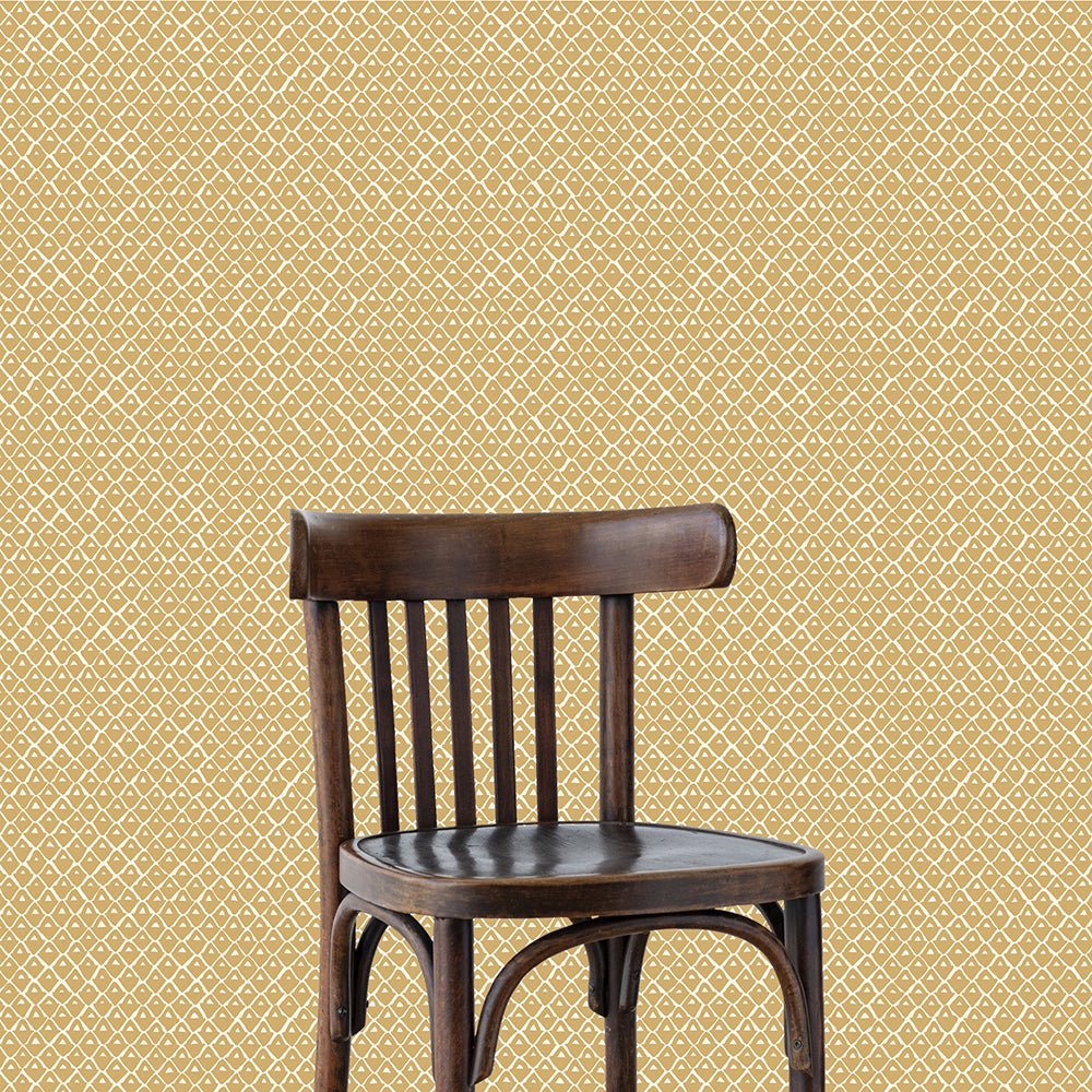 Pineapple Squares Wallpaper - Smith Yellow - Clarke White - Josephine Munsey - PIN-019-017 - Premier Wallcovering