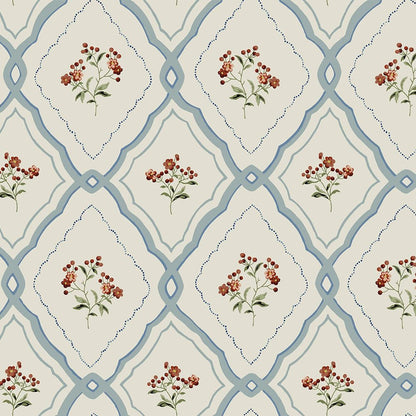 Pinford Trellis Wallpaper - Pale Seaspray Blue - Laura Ashley - 121066 - Premier Wallcovering