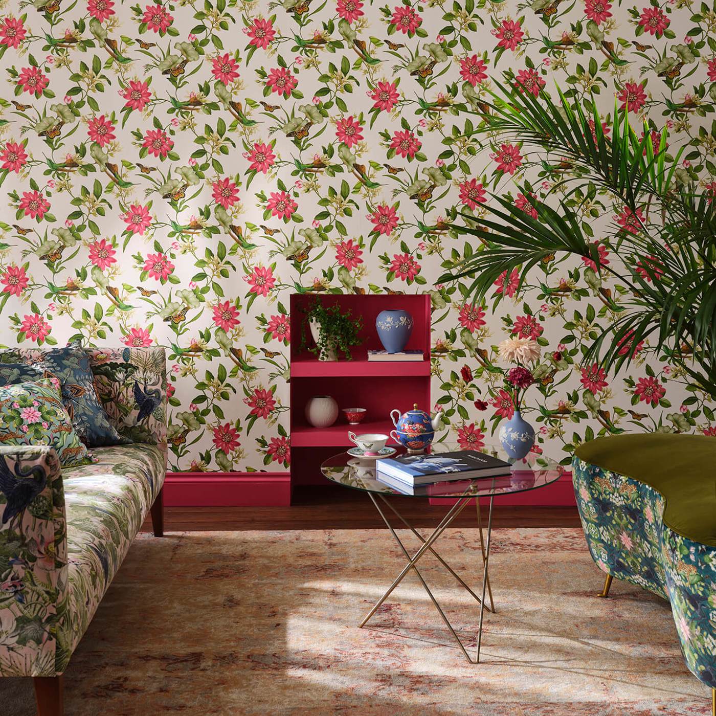 Pink Lotus Wallpaper - Blush - Clarke & Clarke - W0132/01 - Premier Wallcovering