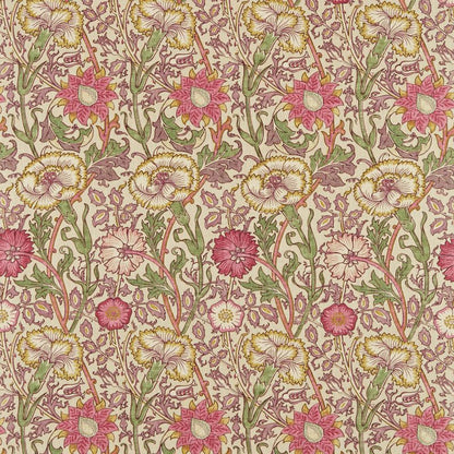 Pink & Rose Fabric - Manilla/Wine - Morris & Co - 222529 - Premier Wallcovering