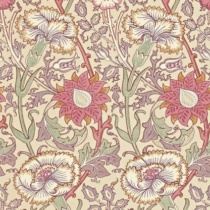 Pink & Rose Wallpaper - Manilla/White - 212566 - Morris & Co - Premier Wallcovering