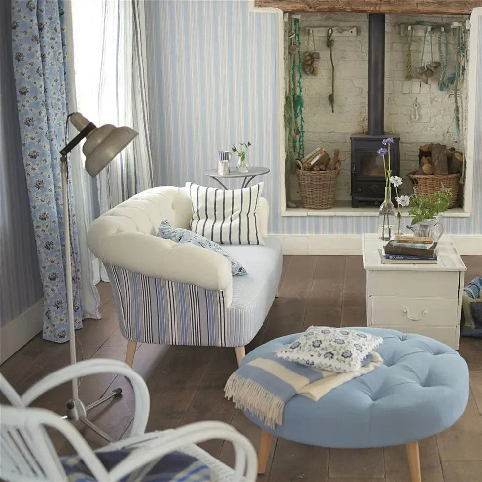 Pinstripe Wallpaper - Graphite - P586/03 - Designers Guild