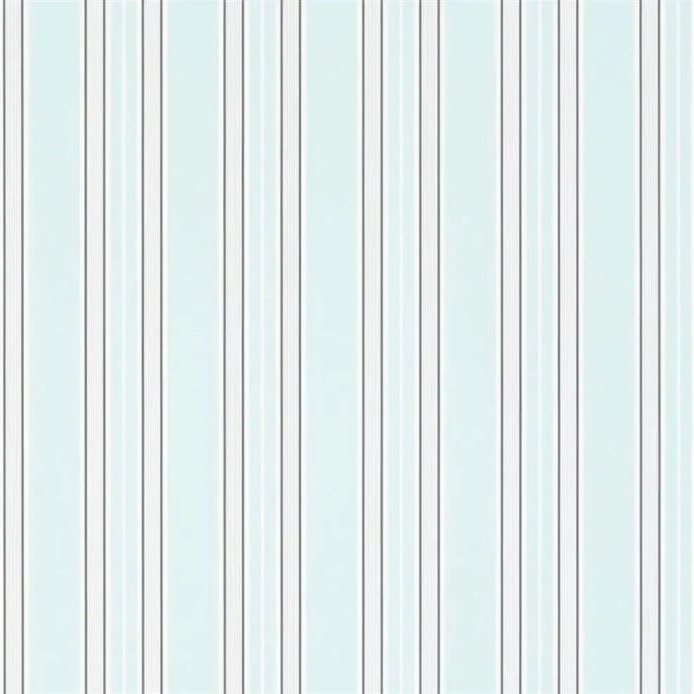 Pinstripe Wallpaper - Aqua - P586/06 - Designers Guild