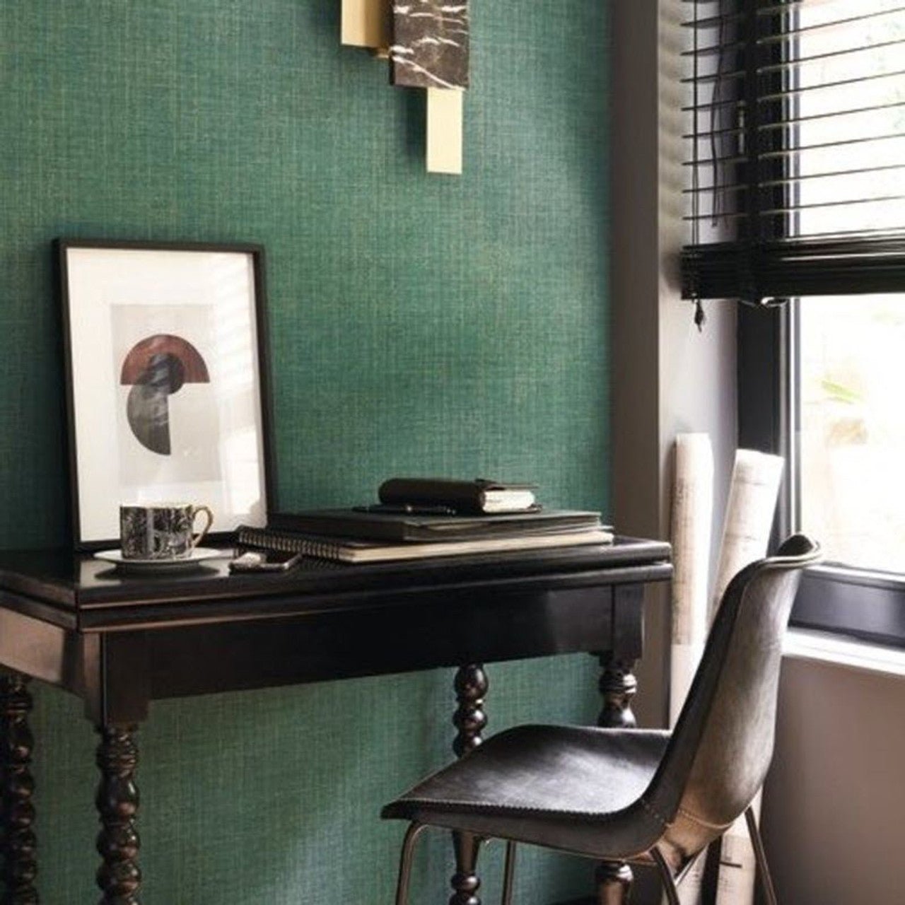 Plain Five O'Clock Wallpaper - Bleu Indigo - Casadeco - 85846682 - Premier Wallcovering