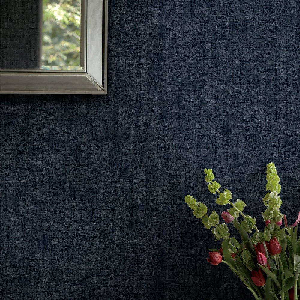 Plain Wallpaper - Midnight Seaspray - Laura Ashley - 121097 - Premier Wallcovering