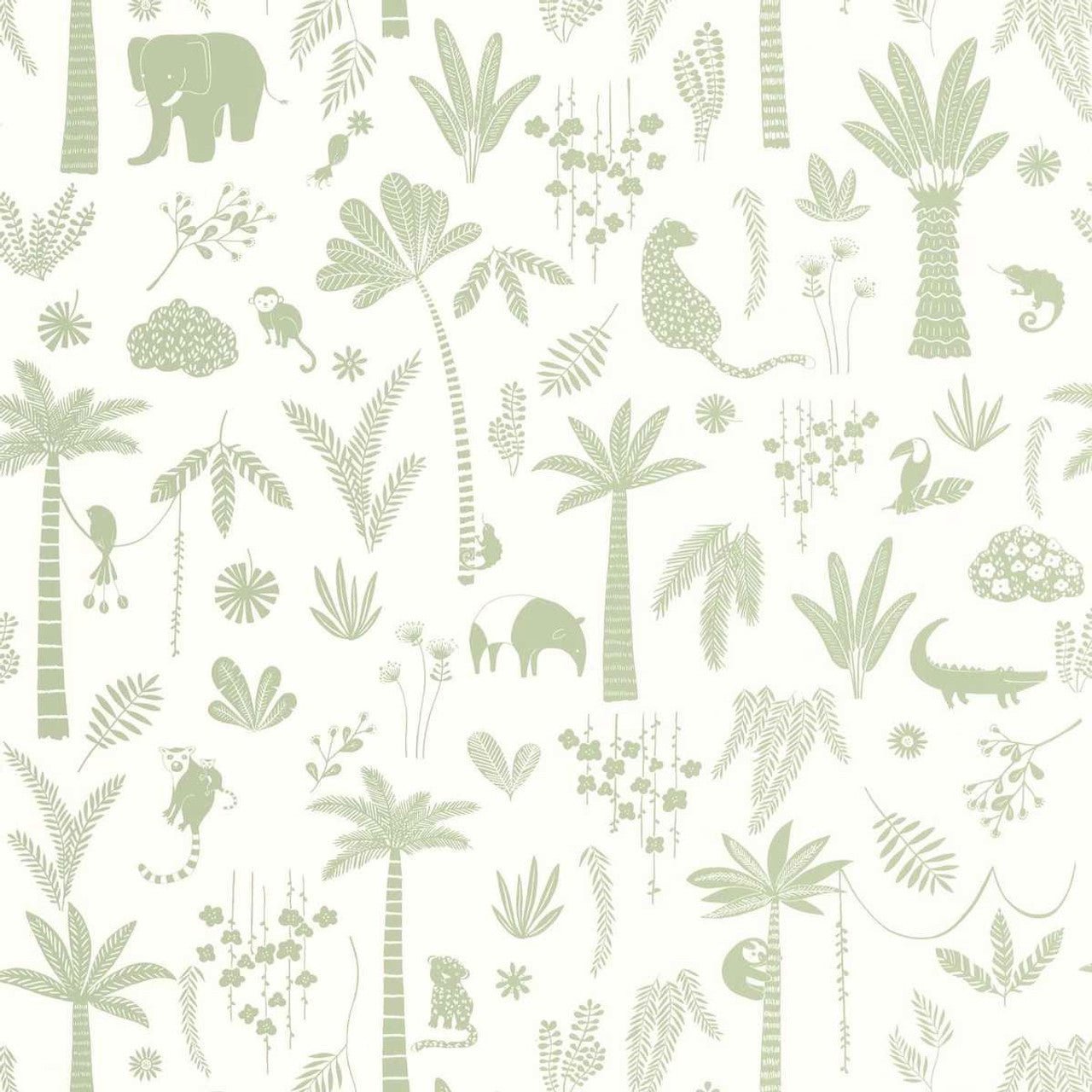 Poetic Jungle Once Upon A Time Wallpaper - Green/cream - Casadeco - 200767337 - Premier Wallcovering