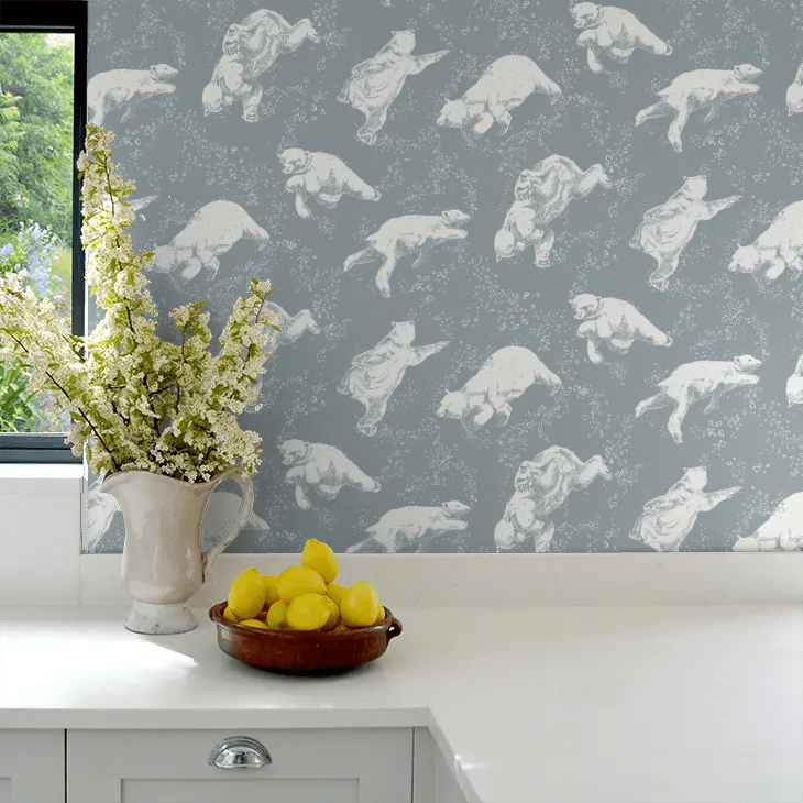Polarn Wallpaper - Blue/White - Boråstapeter - 6292 - Premier Wallcovering