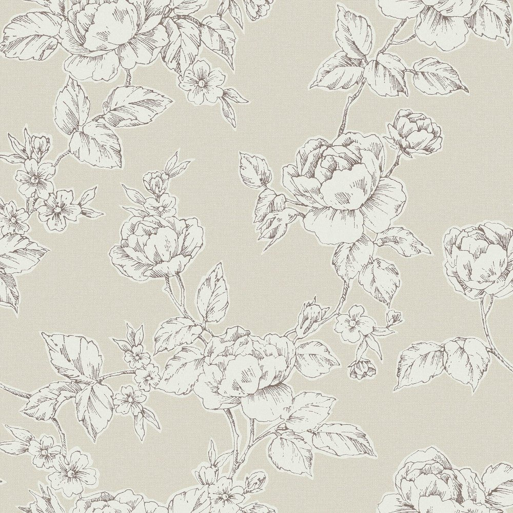 Pollington Roses Wallpaper - Natural - Laura Ashley - 127387 - Premier Wallcovering