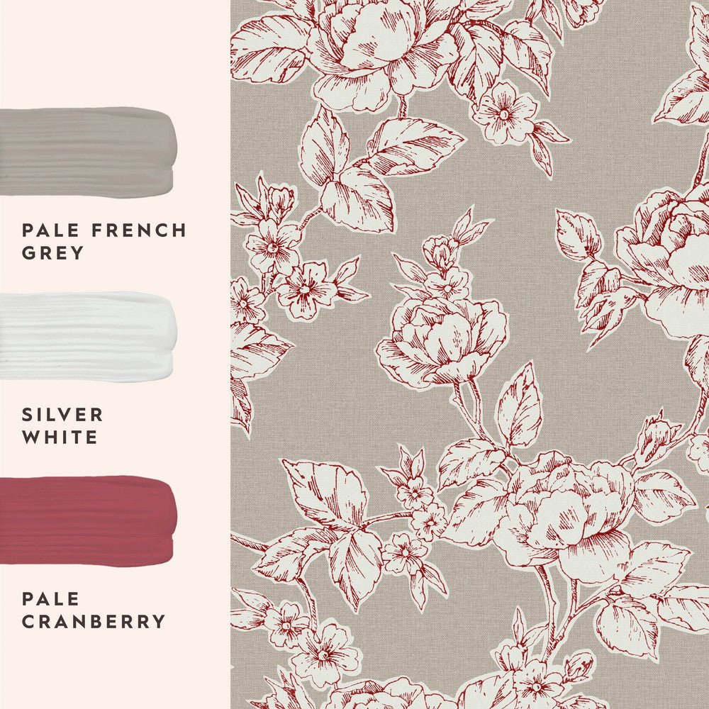 Pollington Roses Wallpaper - Dark Dove Grey - Laura Ashley - 127388 - Premier Wallcovering
