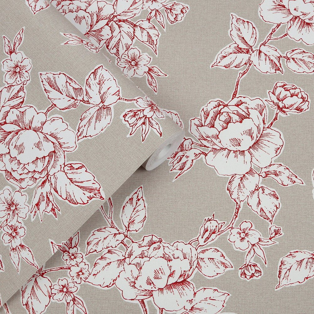Pollington Roses Wallpaper - Dark Dove Grey - Laura Ashley - 127388 - Premier Wallcovering