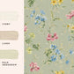 Poppy Meadow Wallpaper - Sage Green - Laura Ashley - 127405 - Premier Wallcovering