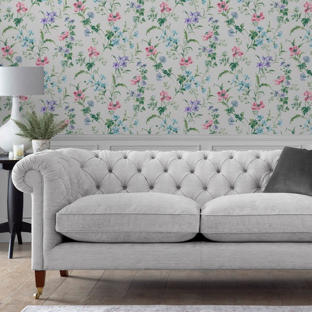 Poppy Meadow Wallpaper - Pale Violet - Laura Ashley - 127406 - Premier Wallcovering