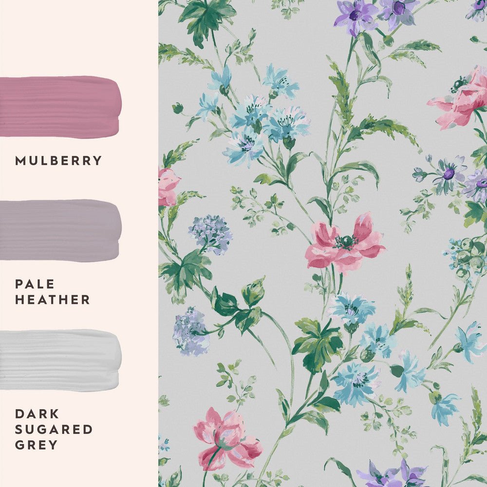 Poppy Meadow Wallpaper - Pale Violet - Laura Ashley - 127406 - Premier Wallcovering