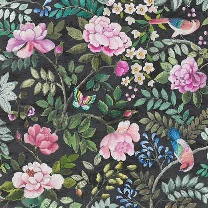 Porcelaine de Chine Wallpaper - Noir - PDG1146/02 - Designers Guild