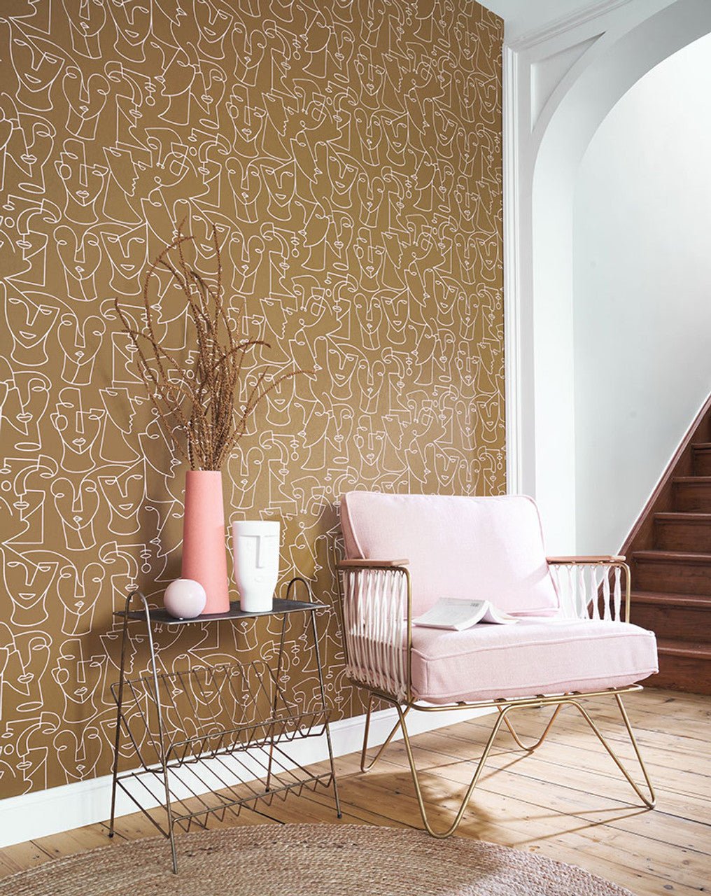 Portrait Gallery Wallpaper - Cognac - Casadeco - 86162106 - Premier Wallcovering