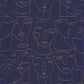 Portrait Gallery Wallpaper - Bleu And Bronze - Casadeco - 86166415 - Premier Wallcovering