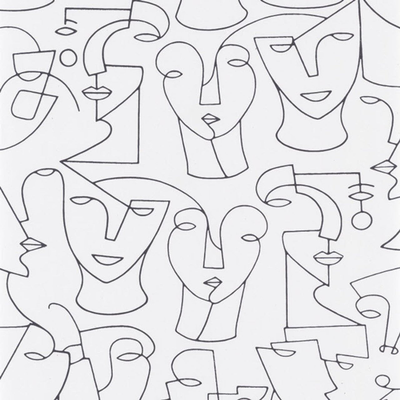 Portrait Gallery Wallpaper - Blanc And Noir - Casadeco - 86160116 - Premier Wallcovering