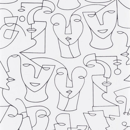 Portrait Gallery Wallpaper - Blanc And Noir - Casadeco - 86160116 - Premier Wallcovering