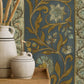 Potter Stripe Wallpaper - Blue and Olive - Josephine Munsey - JMW-104601 - Premier Wallcovering