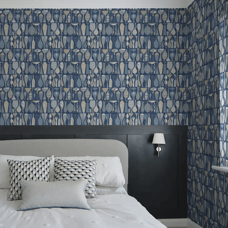 Pottery Wallpaper - Blue - Boråstapeter - 1759 - Premier Wallcovering