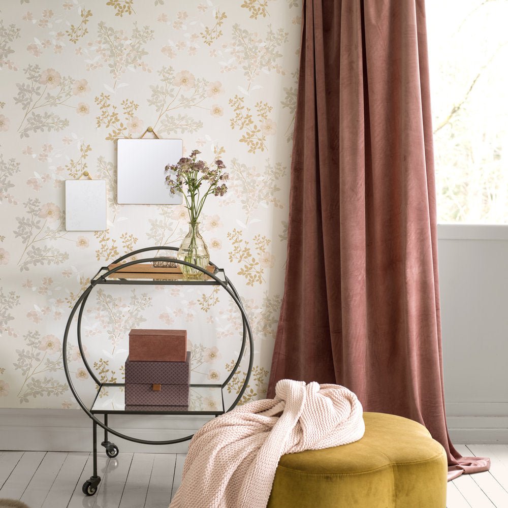 Prairie Rose Wallpaper - Grey - Boråstapeter - 7231 - Premier Wallcovering