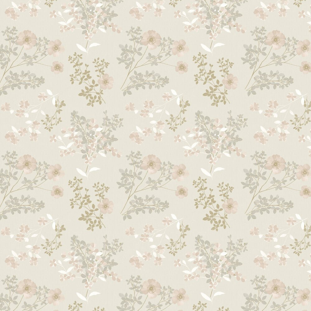 Prairie Rose Wallpaper - Grey - Boråstapeter - 7231 - Premier Wallcovering