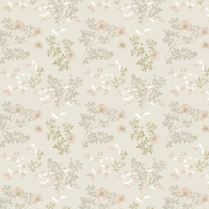 Prairie Rose Wallpaper - Grey - Boråstapeter - 7231 - Premier Wallcovering