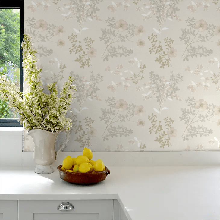 Prairie Rose Wallpaper - Grey - Boråstapeter - 7231 - Premier Wallcovering