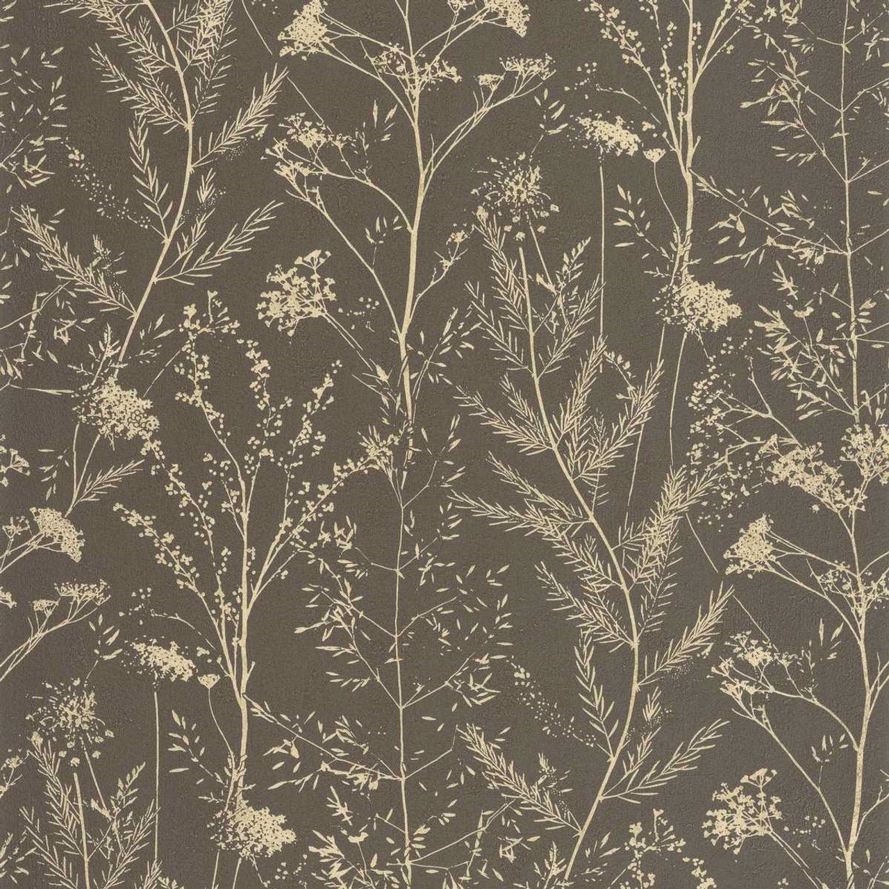 Prairie Sentier Des Dunes Wallpaper - Noir Fusain/ocre - Casadeco - 200959607 - Premier Wallcovering