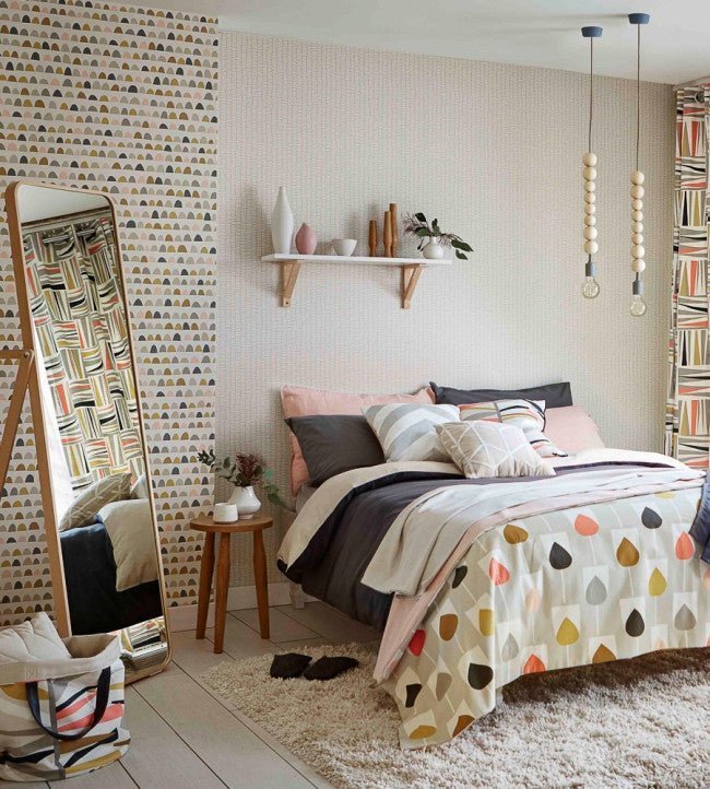 Priya Wallpaper - Mist / Pear / Pewter - NLOH111296 - Scion